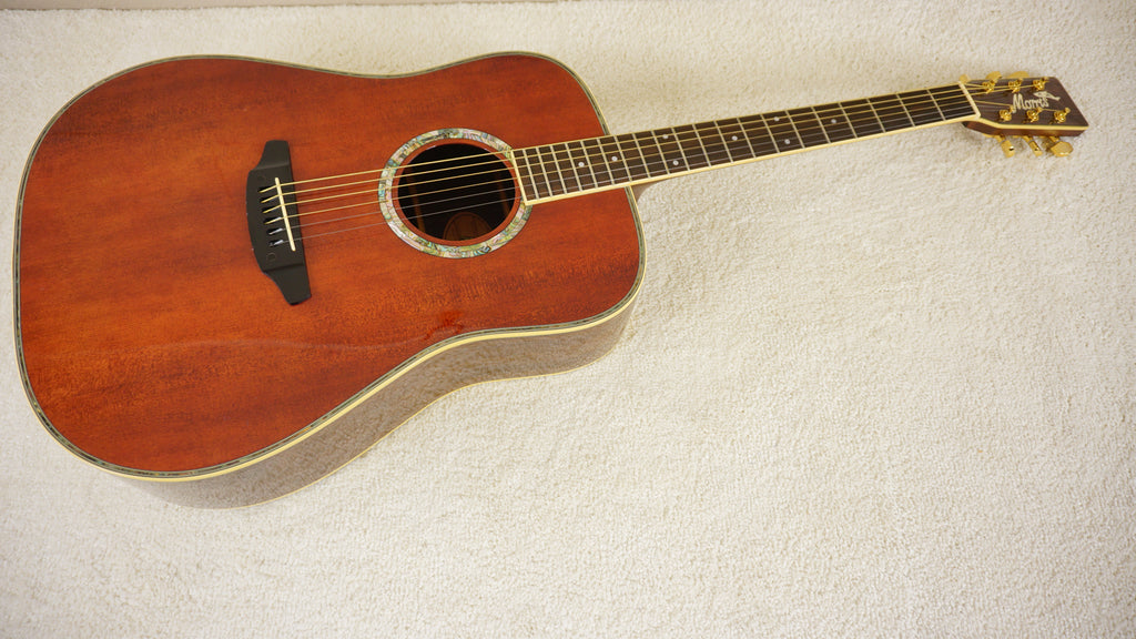 Morris KM-80 Japan Solid Mahogany & Rosewood Acoustic Guitar w/ Hard Case