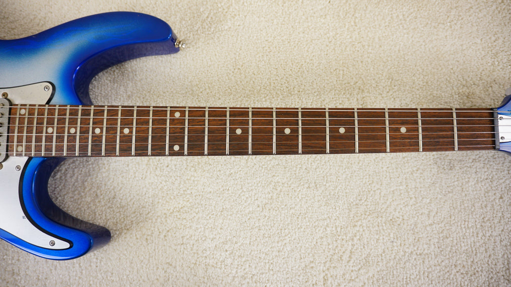 1990s Metal Driver Superstrat Blue Silver Burst HSS Electric Guitar MIJ