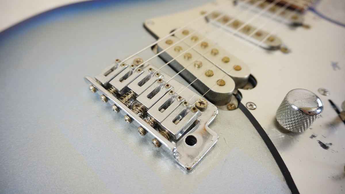 1990s Metal Driver Superstrat Blue Silver Burst HSS Electric Guitar MIJ