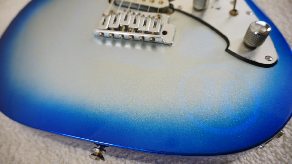 1990s Metal Driver Superstrat Blue Silver Burst HSS Electric Guitar MIJ