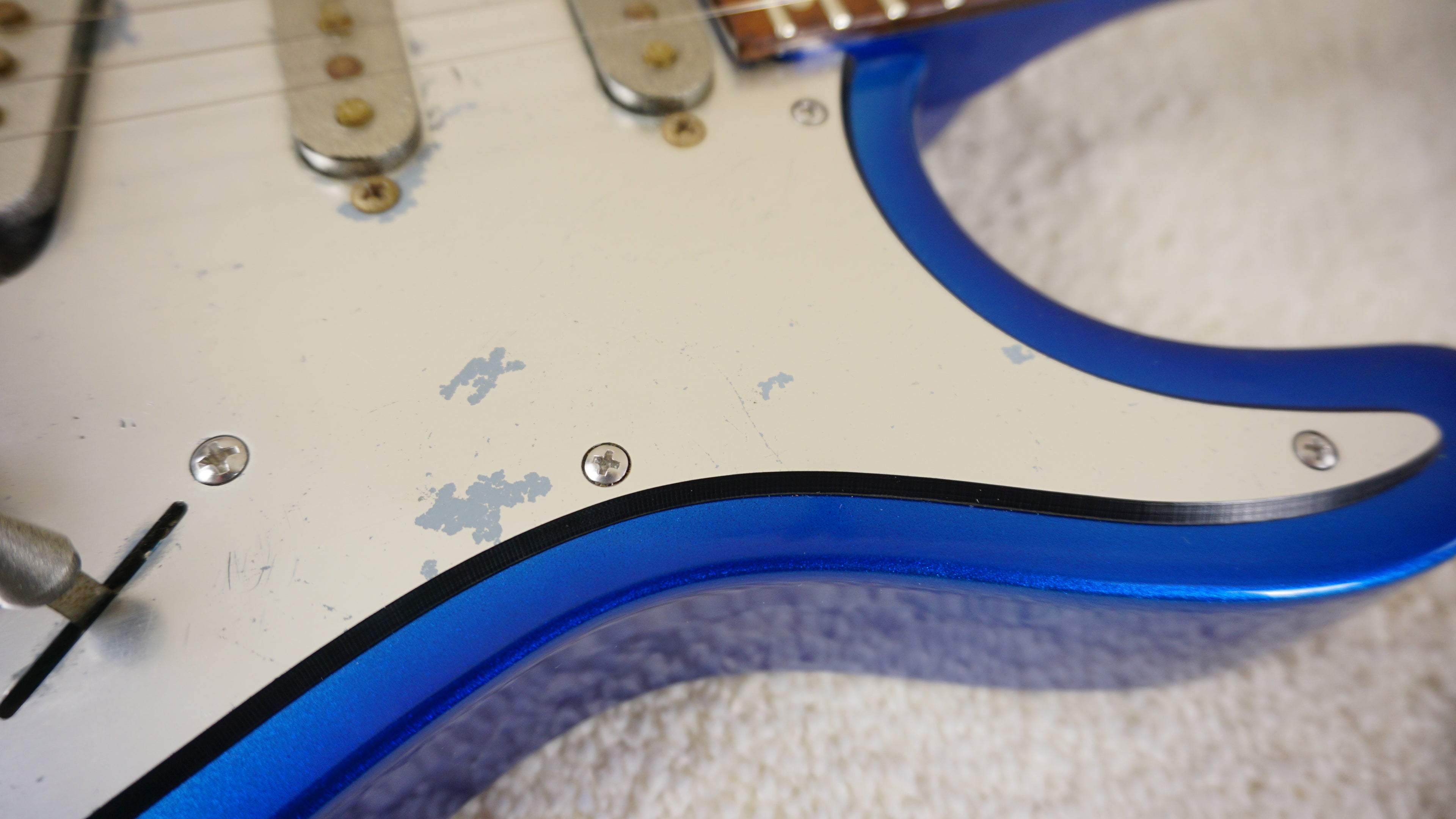 1990s Metal Driver Superstrat Blue Silver Burst HSS Electric Guitar MIJ