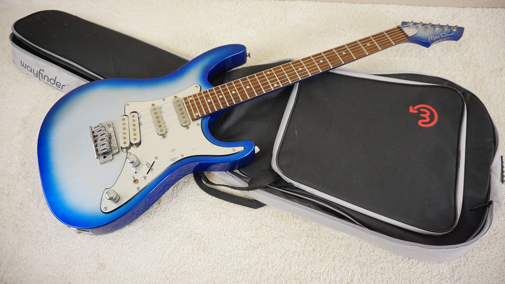 1990s Metal Driver Superstrat Blue Silver Burst HSS Electric Guitar MIJ