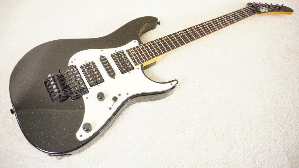 Moon Katze HSH Superstrat 1980s Black Gold Sparkle PGM MIJ