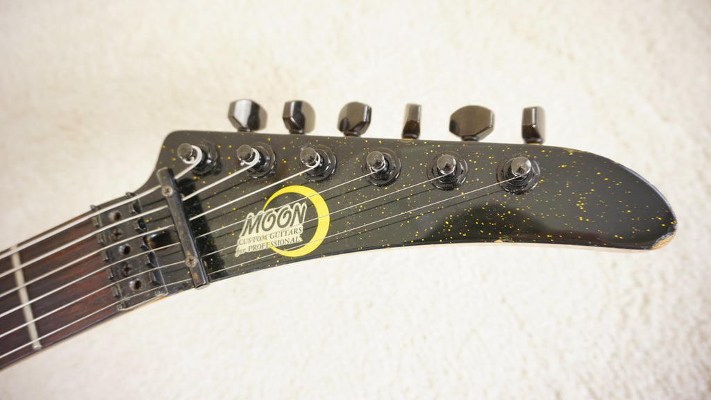 Moon Katze HSH Superstrat 1980s Black Gold Sparkle PGM MIJ