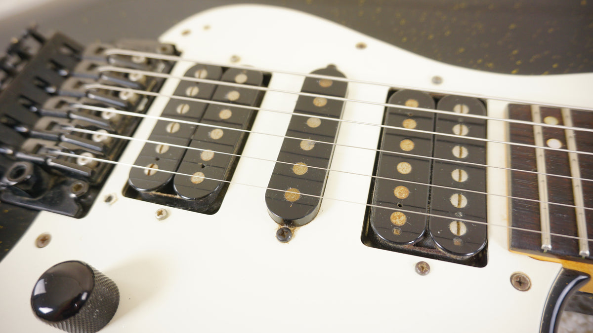 Moon Katze HSH Superstrat 1980s Black Gold Sparkle PGM MIJ