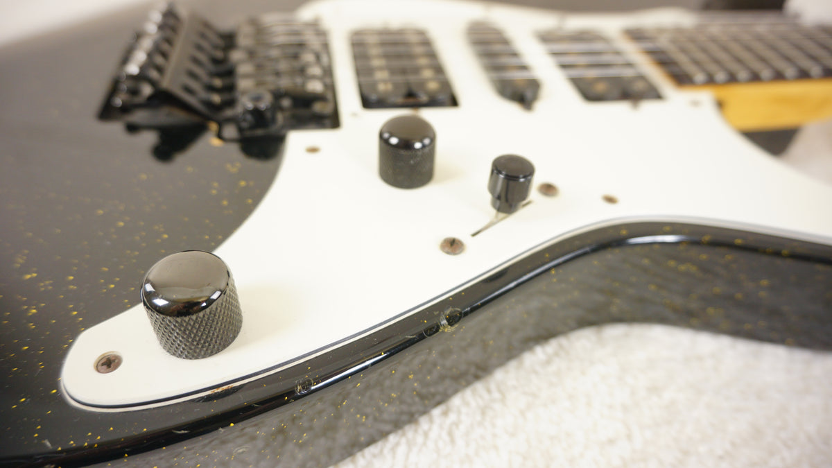 Moon Katze HSH Superstrat 1980s Black Gold Sparkle PGM MIJ
