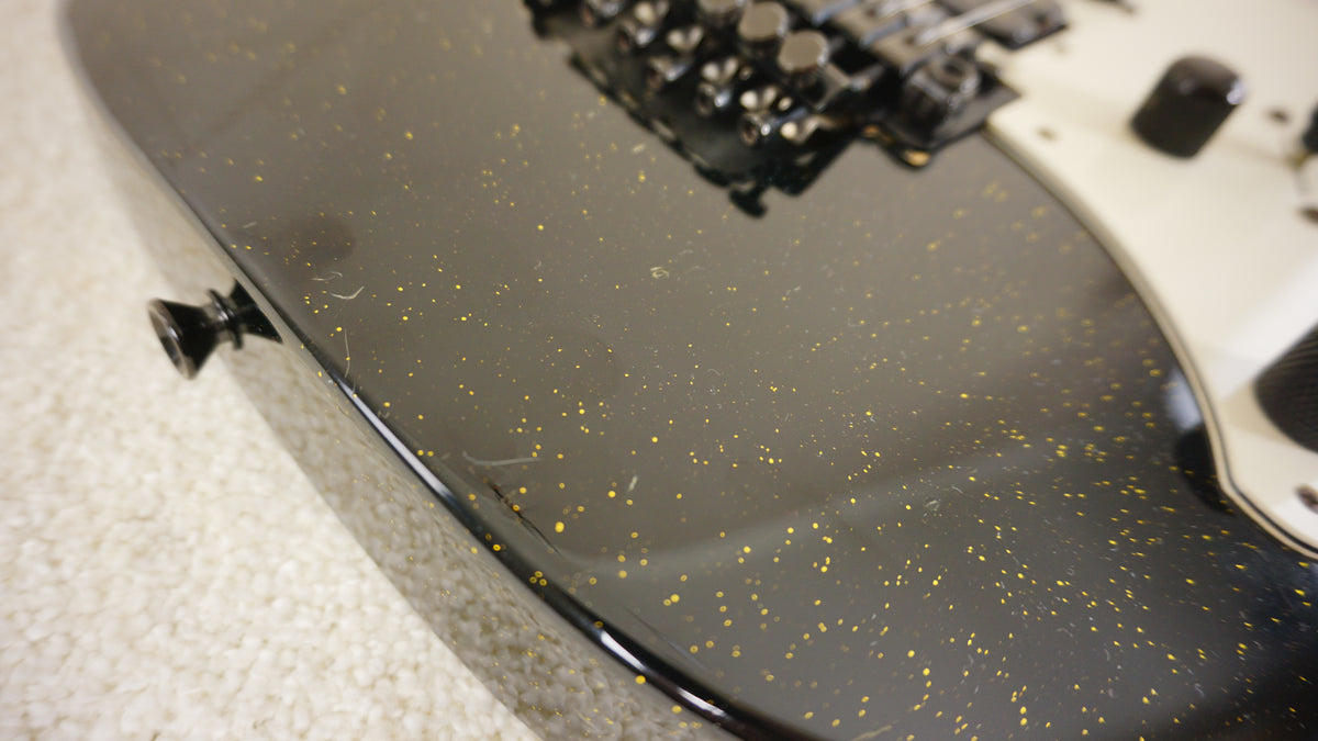 Moon Katze HSH Superstrat 1980s Black Gold Sparkle PGM MIJ