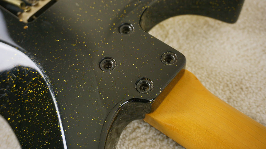 Moon Katze HSH Superstrat 1980s Black Gold Sparkle PGM MIJ