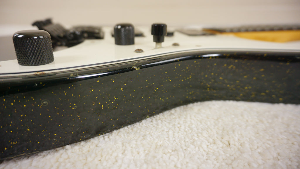 Moon Katze HSH Superstrat 1980s Black Gold Sparkle PGM MIJ