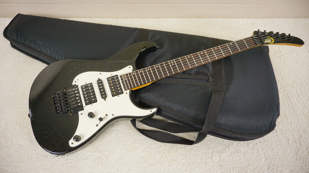 Moon Katze HSH Superstrat 1980s Black Gold Sparkle PGM MIJ