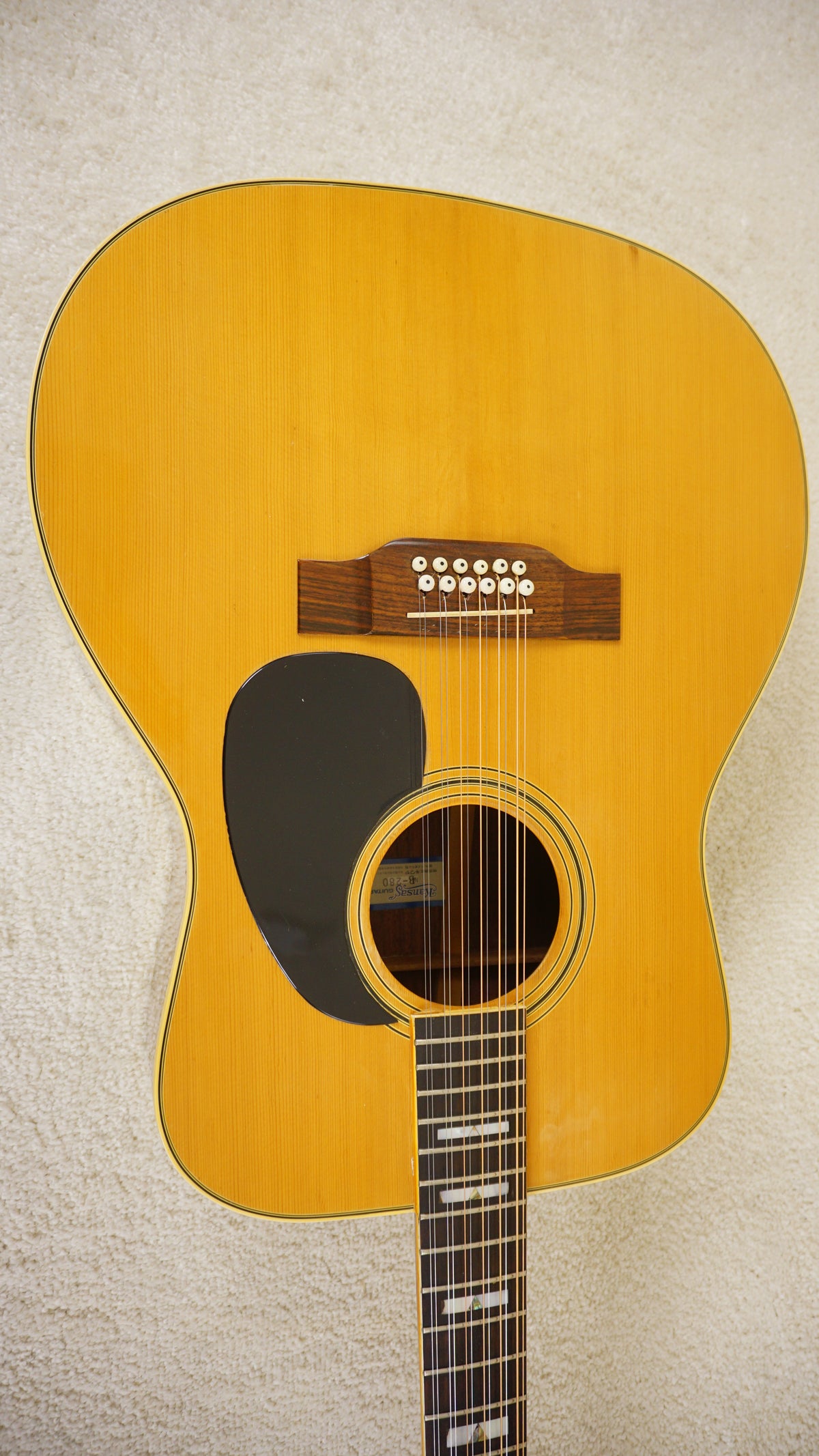 Vintage 1970s Kansas B-280 12-String Dreadnought Suzuki Violin Japan w/ Hard Case