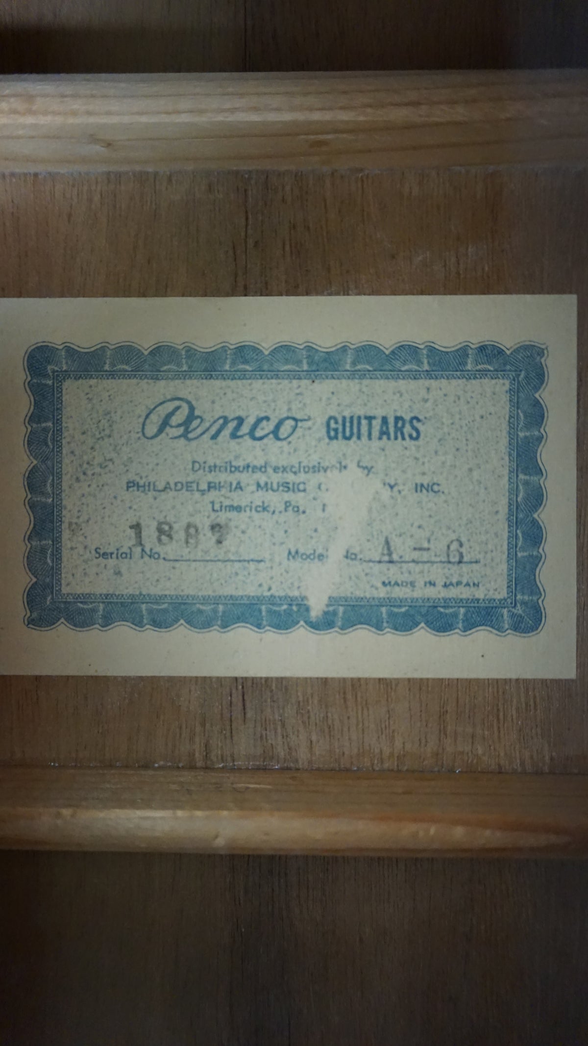 Vintage 1970s Penco A-6 Natural 000 Acoustic Guitar Hoshino Gakki MIJ