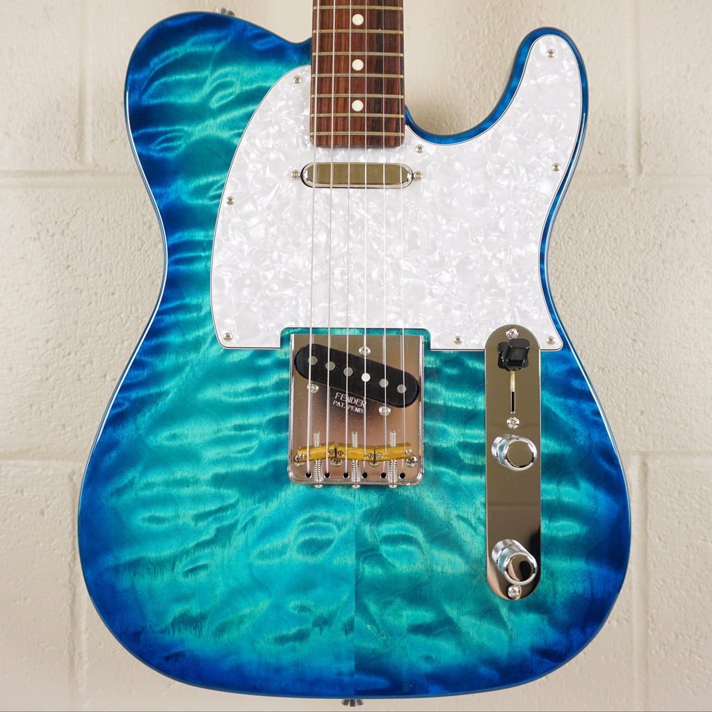 Fender Japan 2023 Limited Edition Hybrid II Telecaster Quilt Top Aquamarine