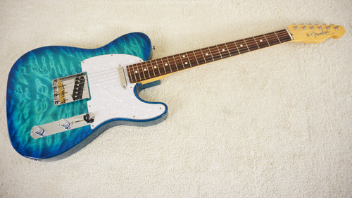 Fender Japan 2023 Limited Edition Hybrid II Telecaster Quilt Top Aquamarine