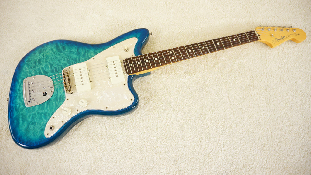 Fender Japan 2024 Limited Edition Hybrid II Jazzmaster Quilt Top Aquamarine