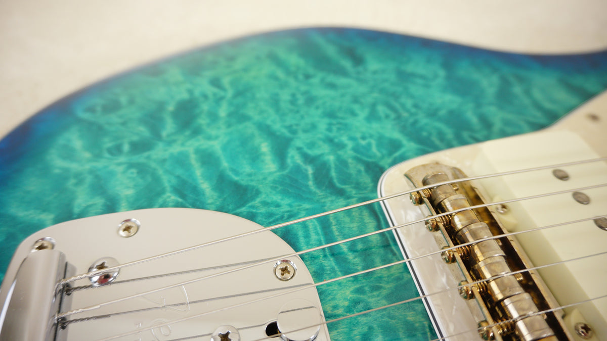 Fender Japan 2024 Limited Edition Hybrid II Jazzmaster Quilt Top Aquamarine