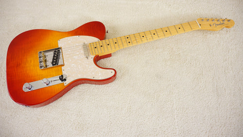 Fender Japan 2024 Collection Hybrid II Telecaster Flame Sunset Orange Transparent