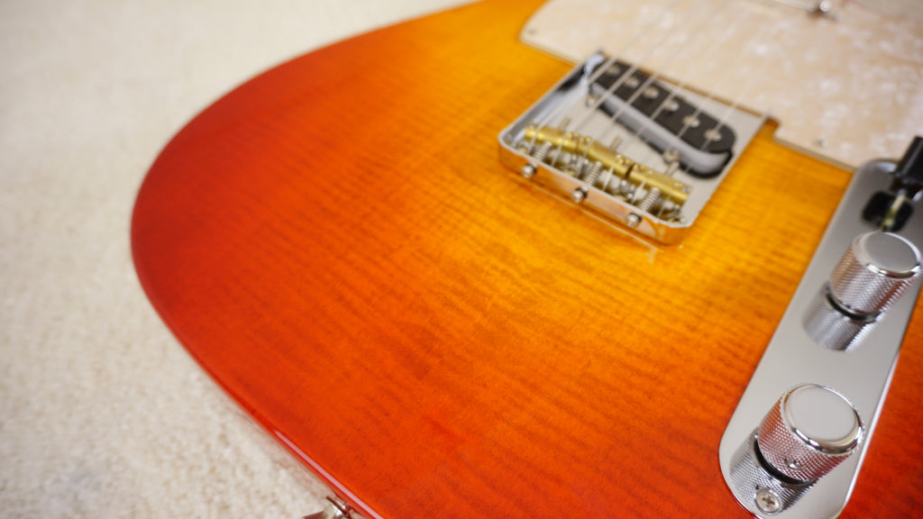 Fender Japan 2024 Collection Hybrid II Telecaster Flame Sunset Orange Transparent