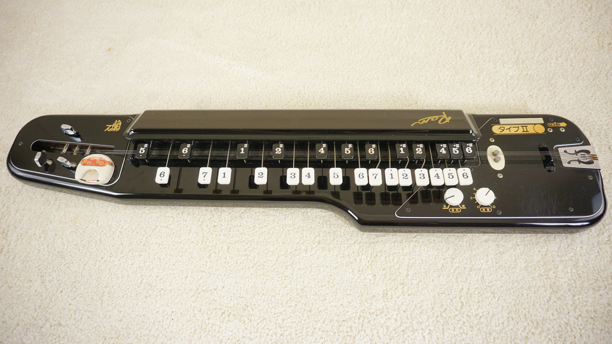 Suzuki Ran Type II Soprano Electric Taishogoto Gloss Black Japanese Nagoya Harp