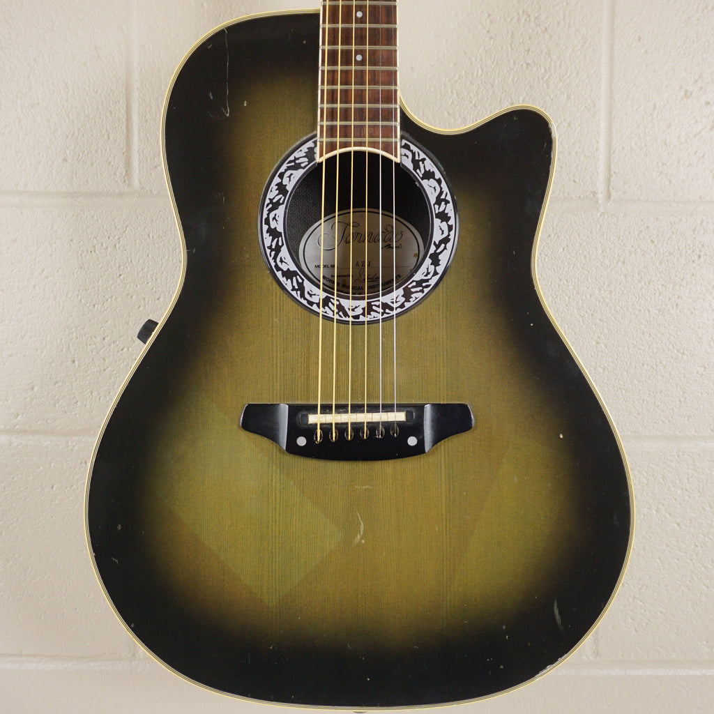 Morris Tornado AZJ Roundback Cutaway 1985 Olive Green Sunburst Acoustic Japan