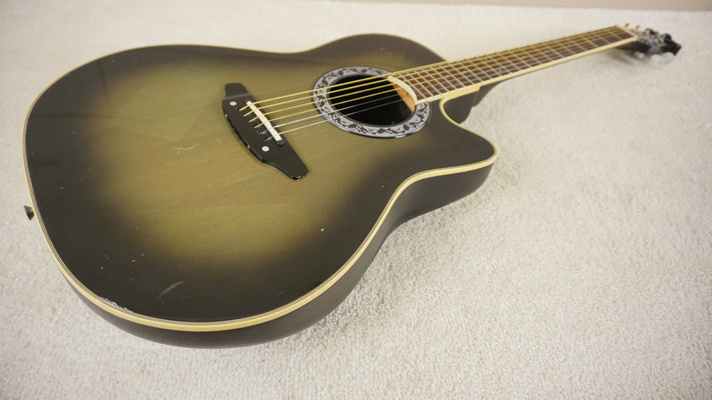 Morris Tornado AZJ Roundback Cutaway 1985 Olive Green Sunburst Acoustic Japan
