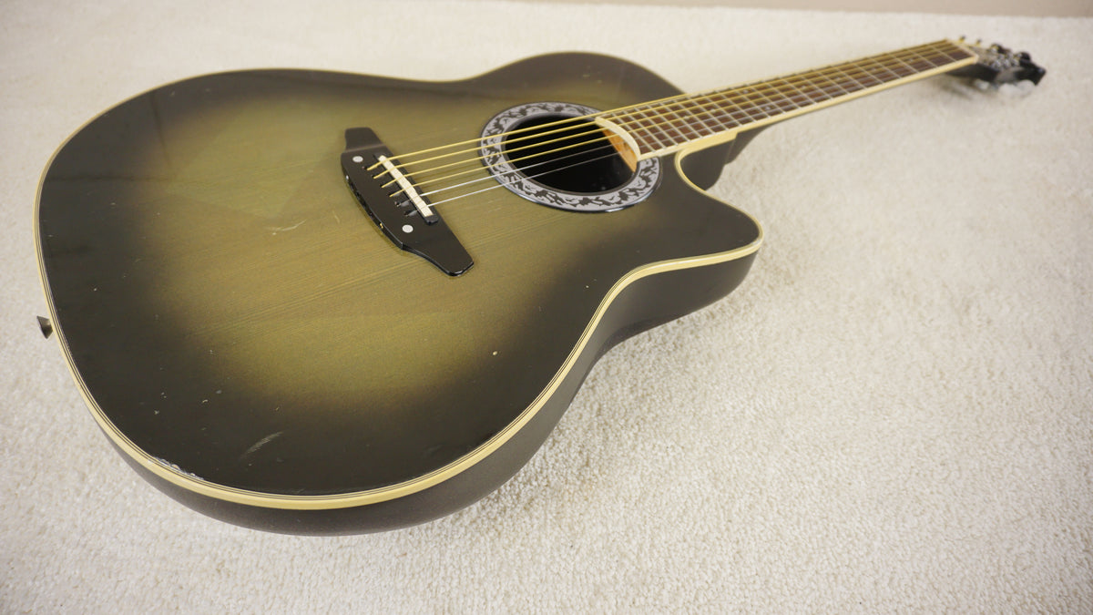 Morris Tornado AZJ Roundback Cutaway 1985 Olive Green Sunburst Acoustic Japan
