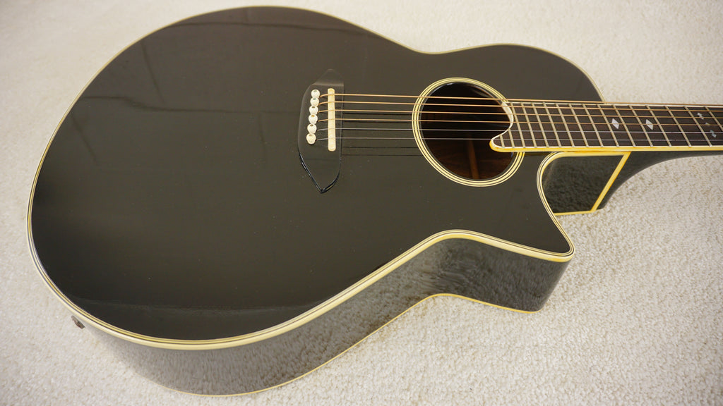 Tokai TEA-80D Florentine Cutaway 1989 Gloss Black Acoustic Electric Guitar Japan