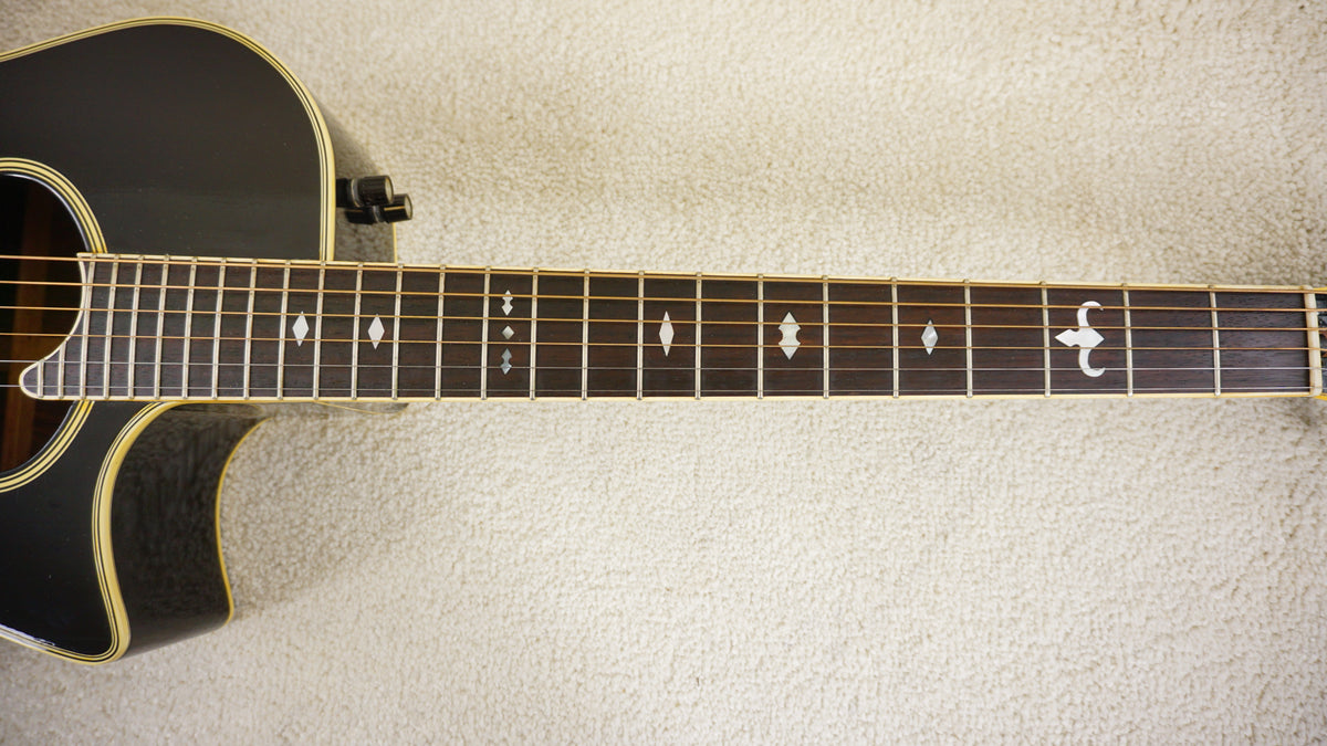 Tokai TEA-80D Florentine Cutaway 1989 Gloss Black Acoustic Electric Guitar Japan