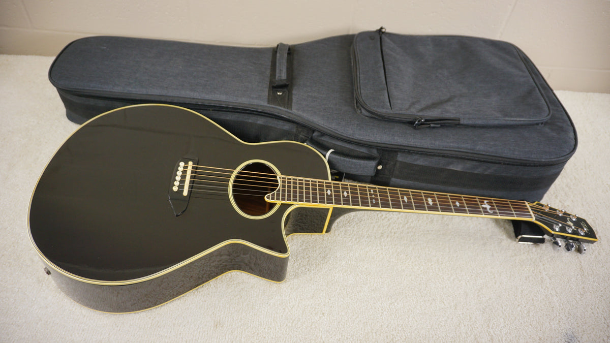Tokai TEA-80D Florentine Cutaway 1989 Gloss Black Acoustic Electric Guitar Japan