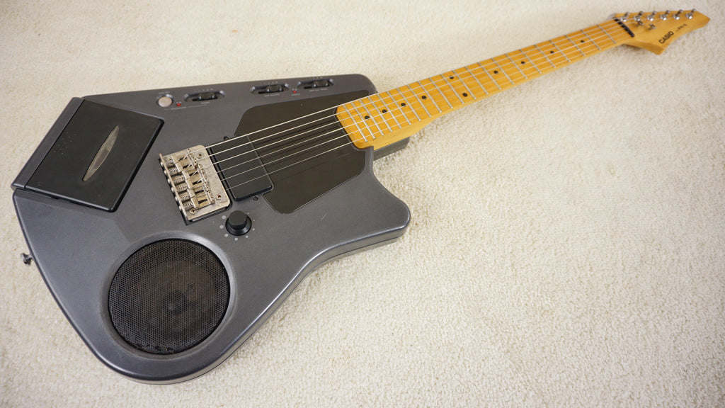 Casio EG-5 Cassette Player Built-In Speaker 1988 Metallic Grey Guitar Japan