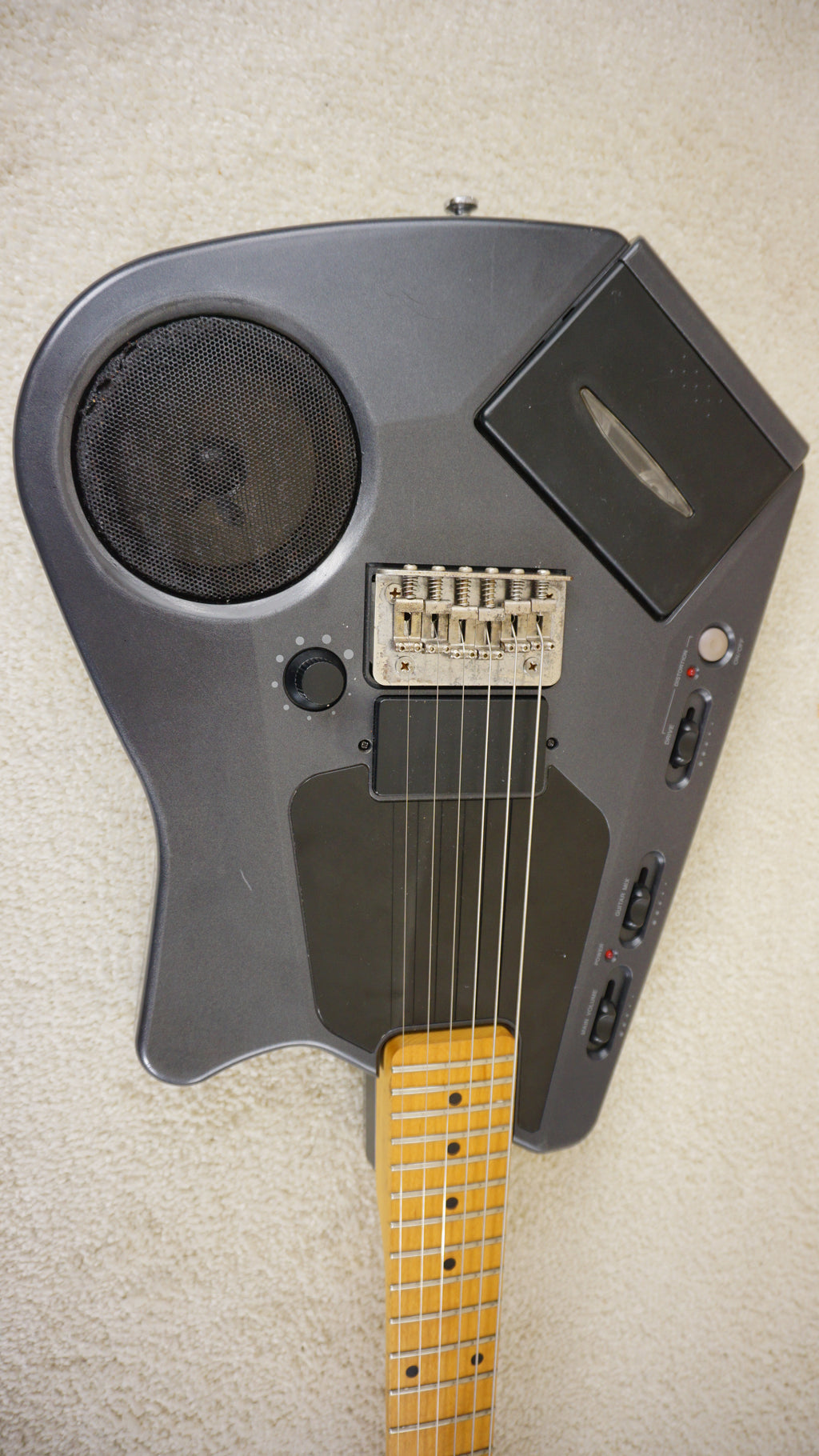 Casio EG-5 Cassette Player Built-In Speaker 1988 Metallic Grey Guitar Japan