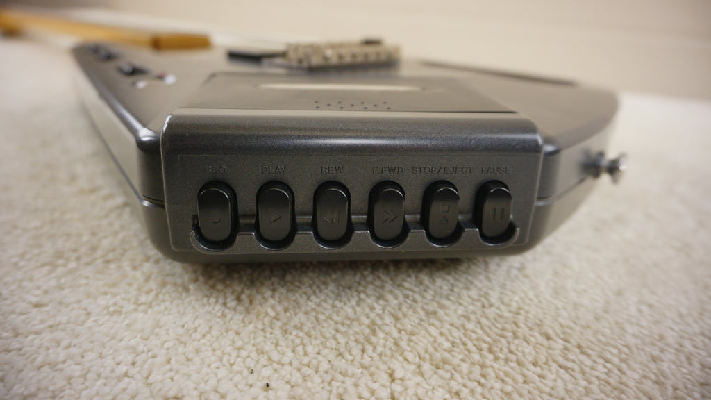 Casio EG-5 Cassette Player Built-In Speaker 1988 Metallic Grey Guitar Japan