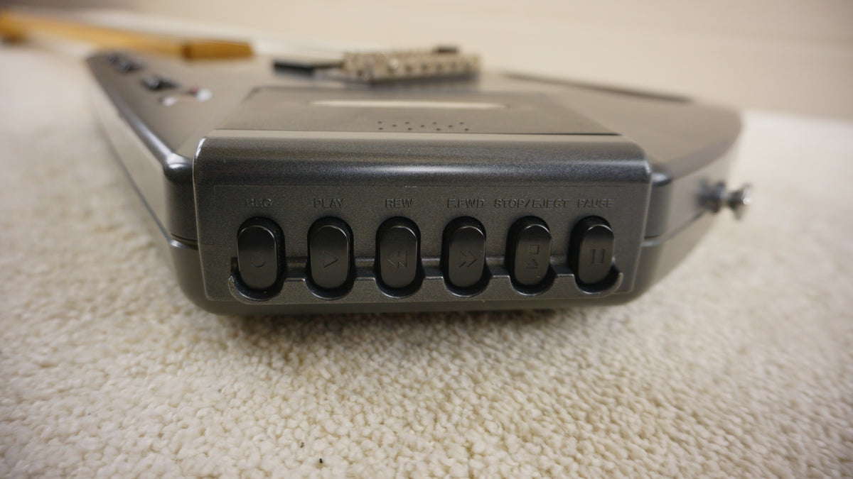 Casio EG-5 Cassette Player Built-In Speaker 1988 Metallic Grey Guitar Japan