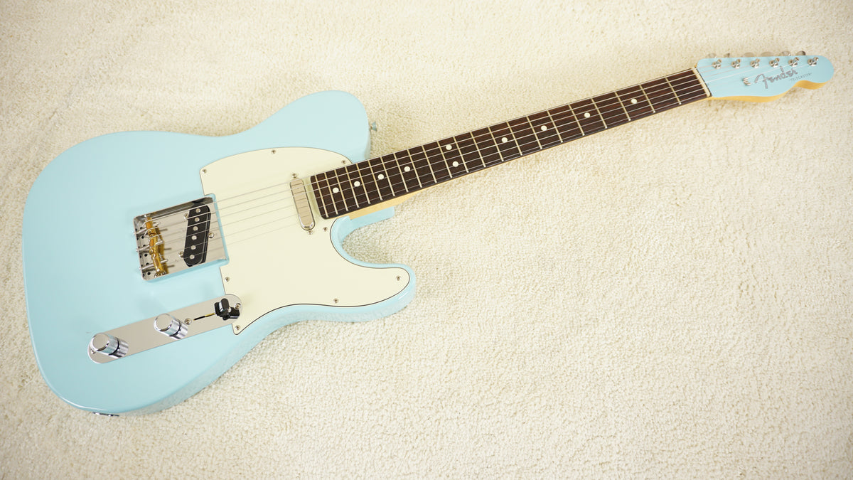 Fender Japan 2023 Hybrid II Telecaster Daphne Blue Matching Headstock