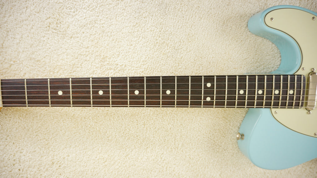 Fender Japan 2023 Hybrid II Telecaster Daphne Blue Matching Headstock