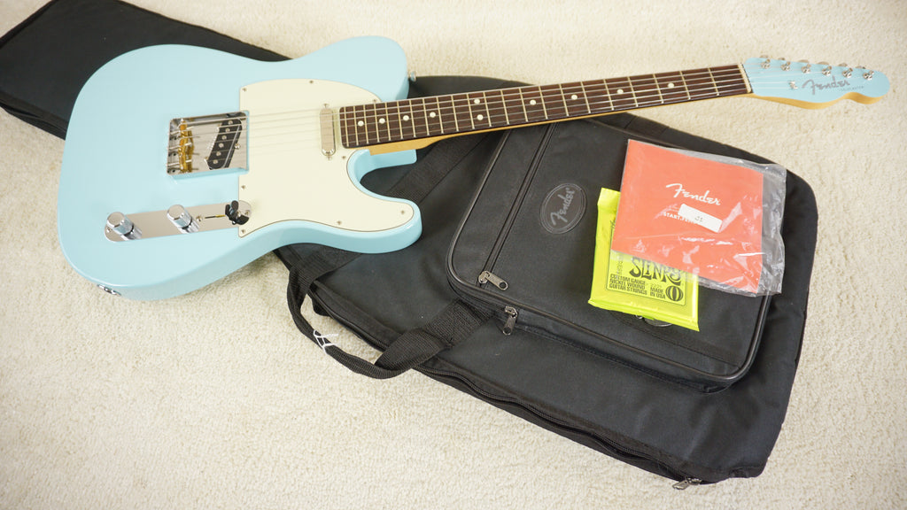 Fender Japan 2023 Hybrid II Telecaster Daphne Blue Matching Headstock