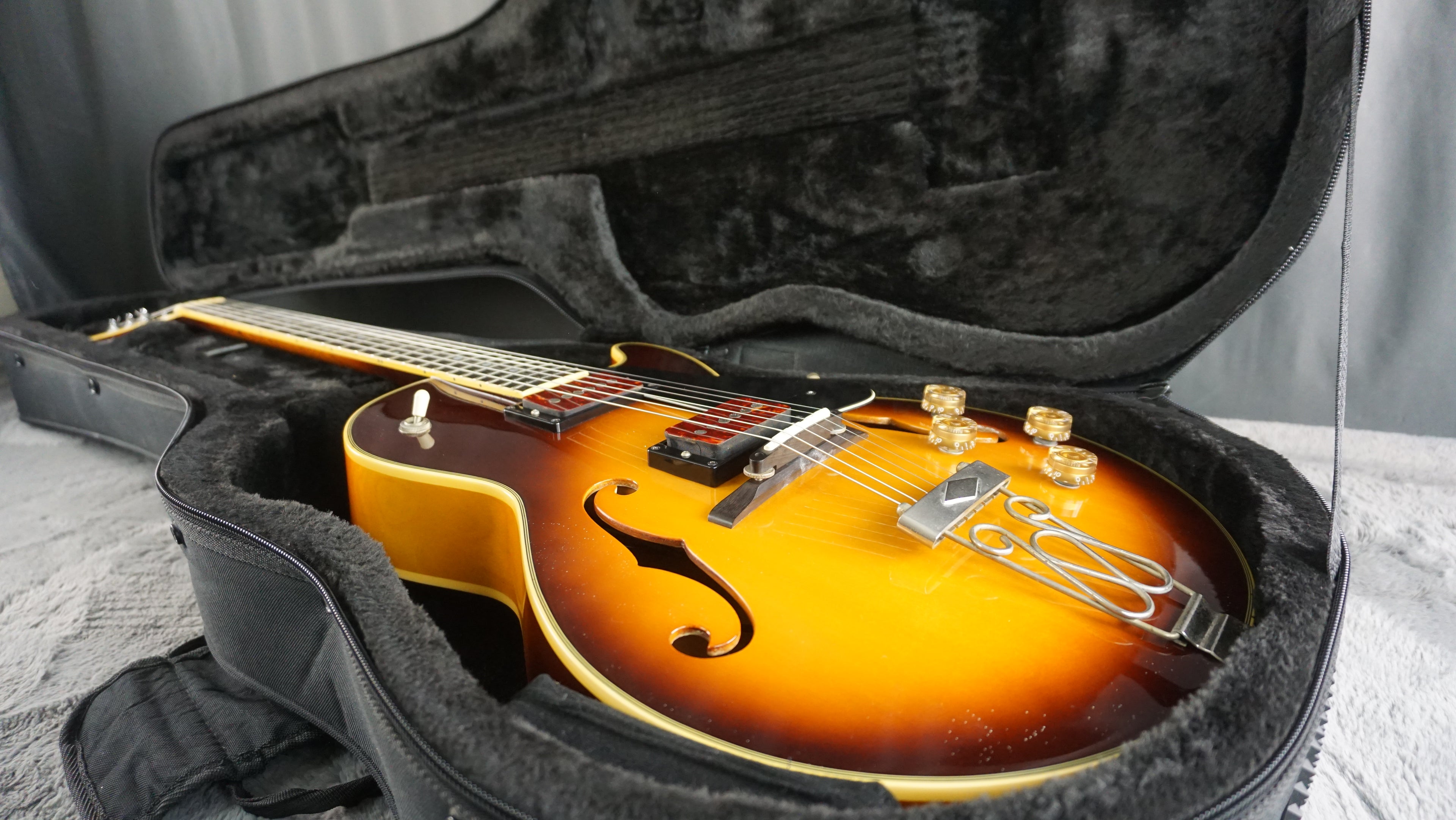 Terada HM Semi Hollowbody Electric Guitar Sunburst - Japan w/ Case