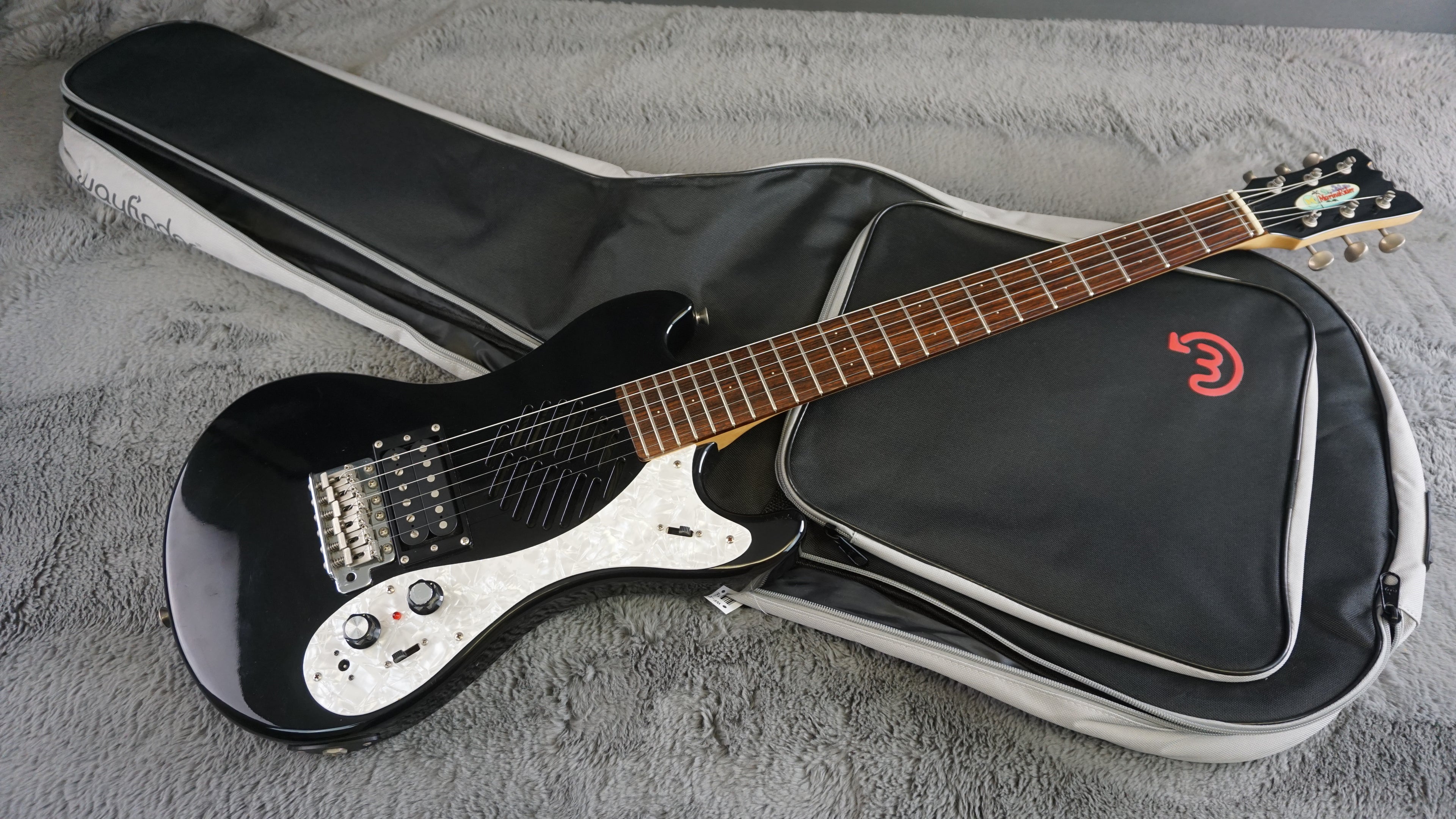 Marine Rider Mosrite Ventures Model with Built In Amp Black