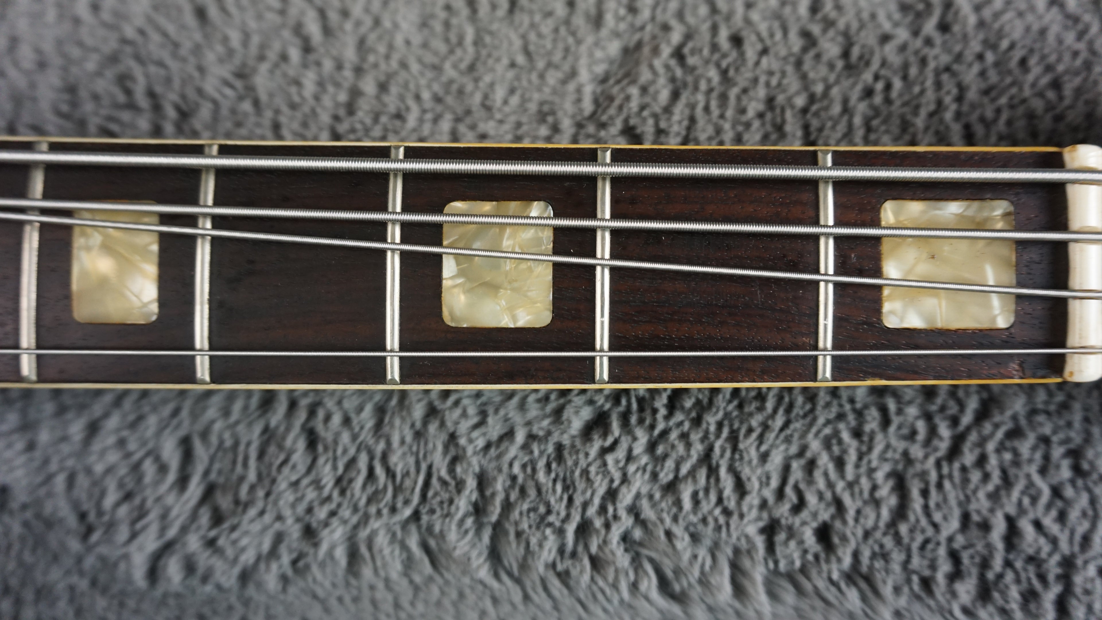 Vintage 1970s Made in Japan Bass Guitar Redburst w/ Dual Pickups & Original Electronics