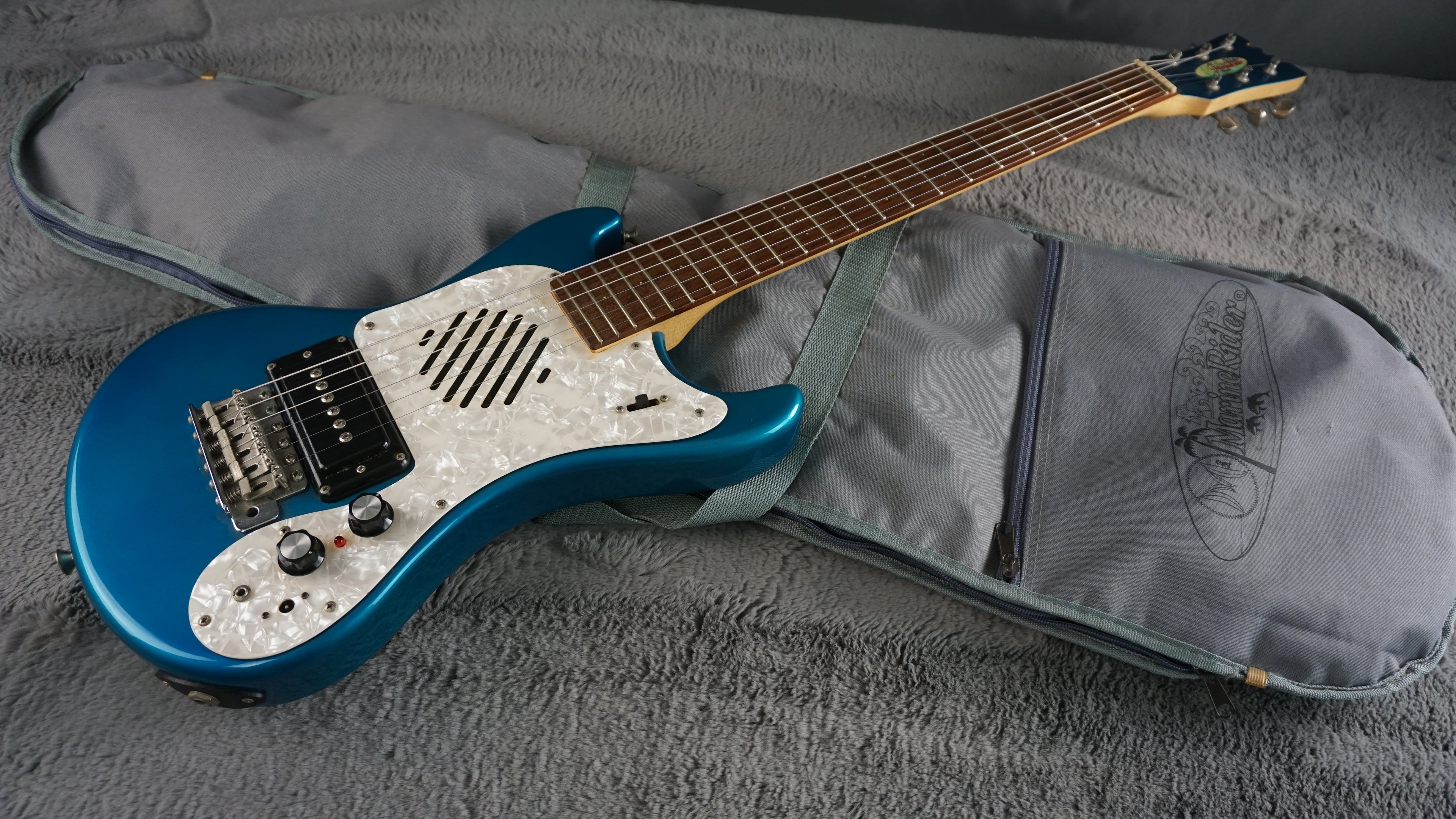 MarineRider Mosrite Ventures Model w/ Built In Amp - Blue
