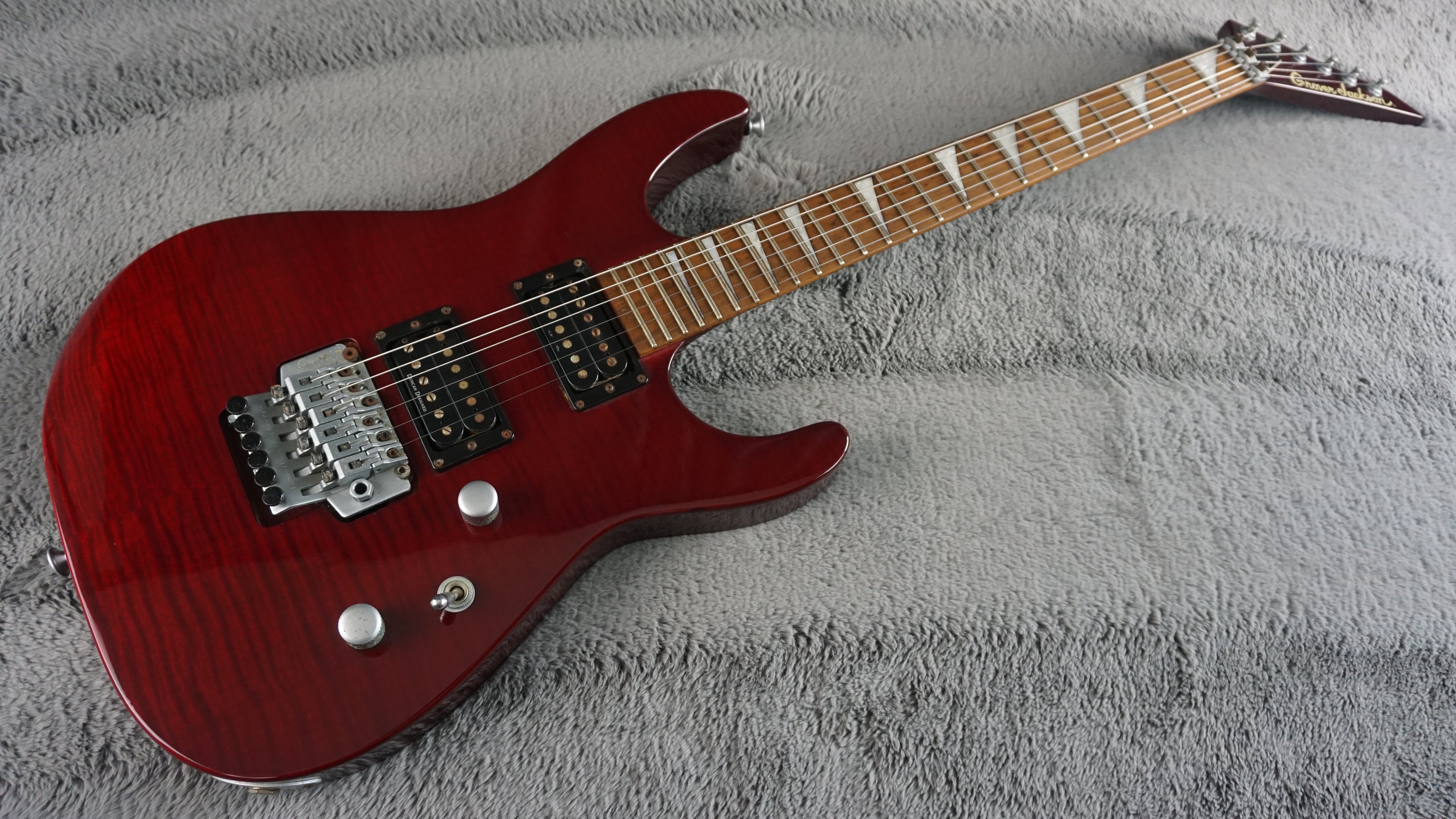 Grover Jackson SL-C.U.90HH Soloist MIJ Electric Guitar Transparent Red Flame