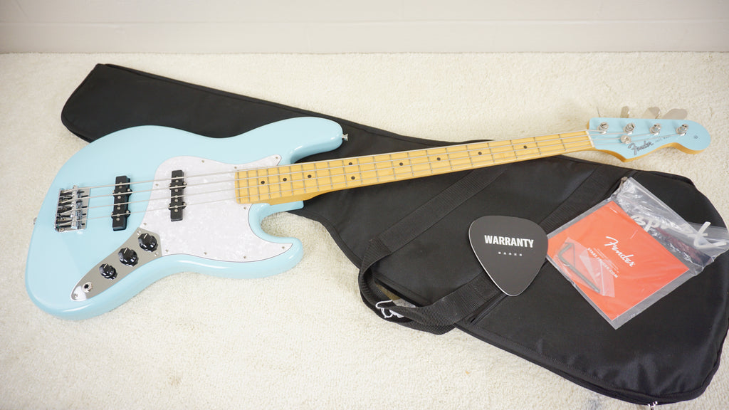 Fender Japan FSR Collection Hybrid II Jazz Bass 2025 - Daphne Blue Matching Headstock
