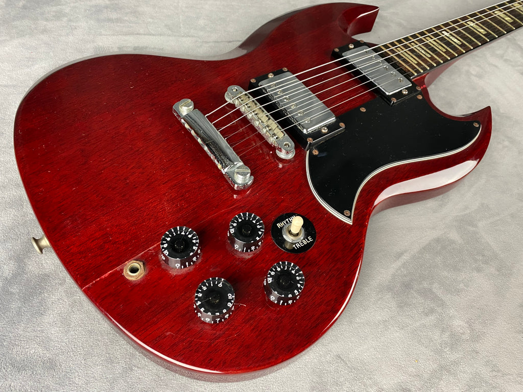 Heerby SG Kasuga MIJ Rare! Neck Thru 1977 Trans Red