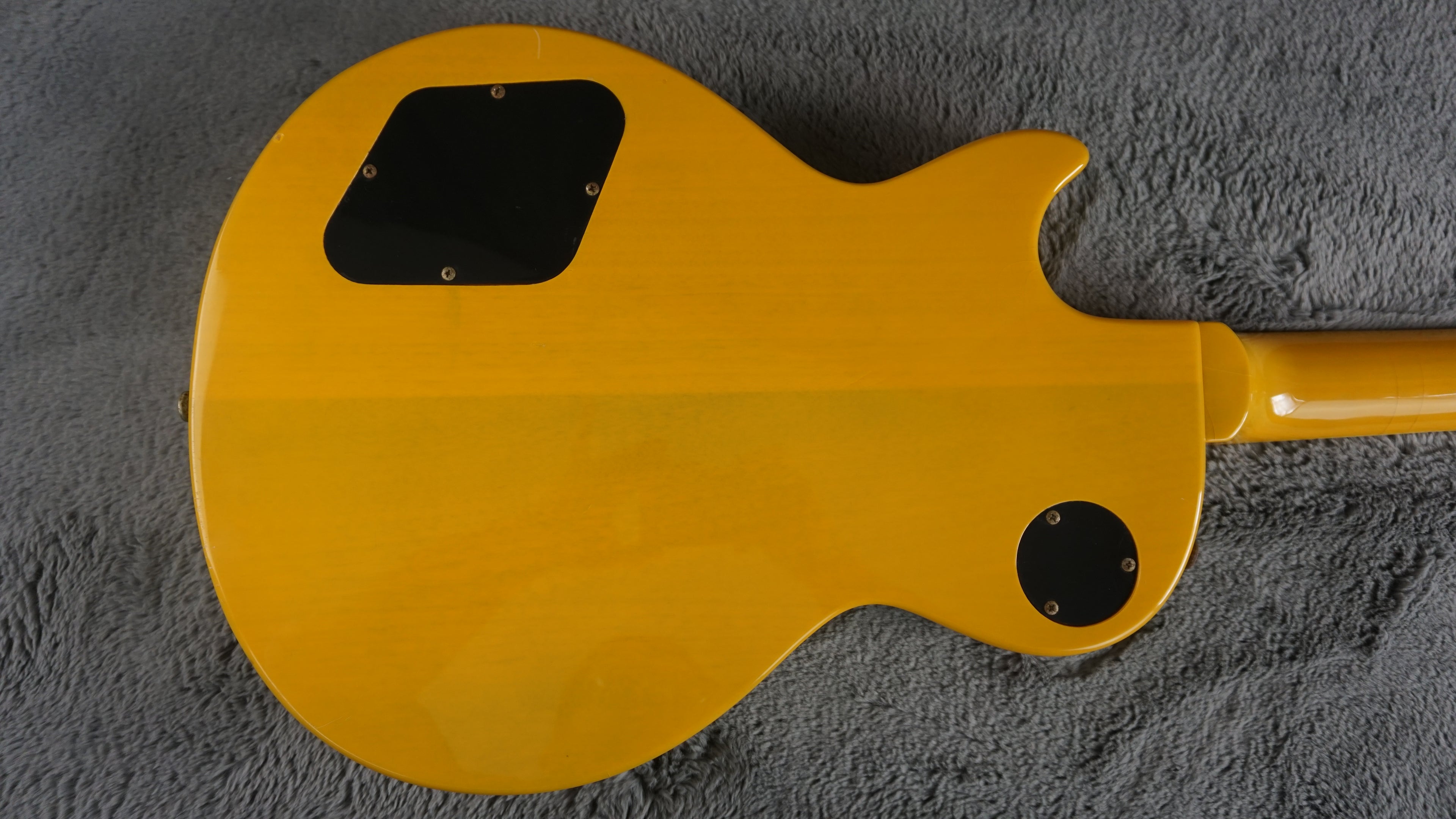 Blitz by Aria Pro II Leopard Transparent TV Yellow Single Cut P90 MIJ