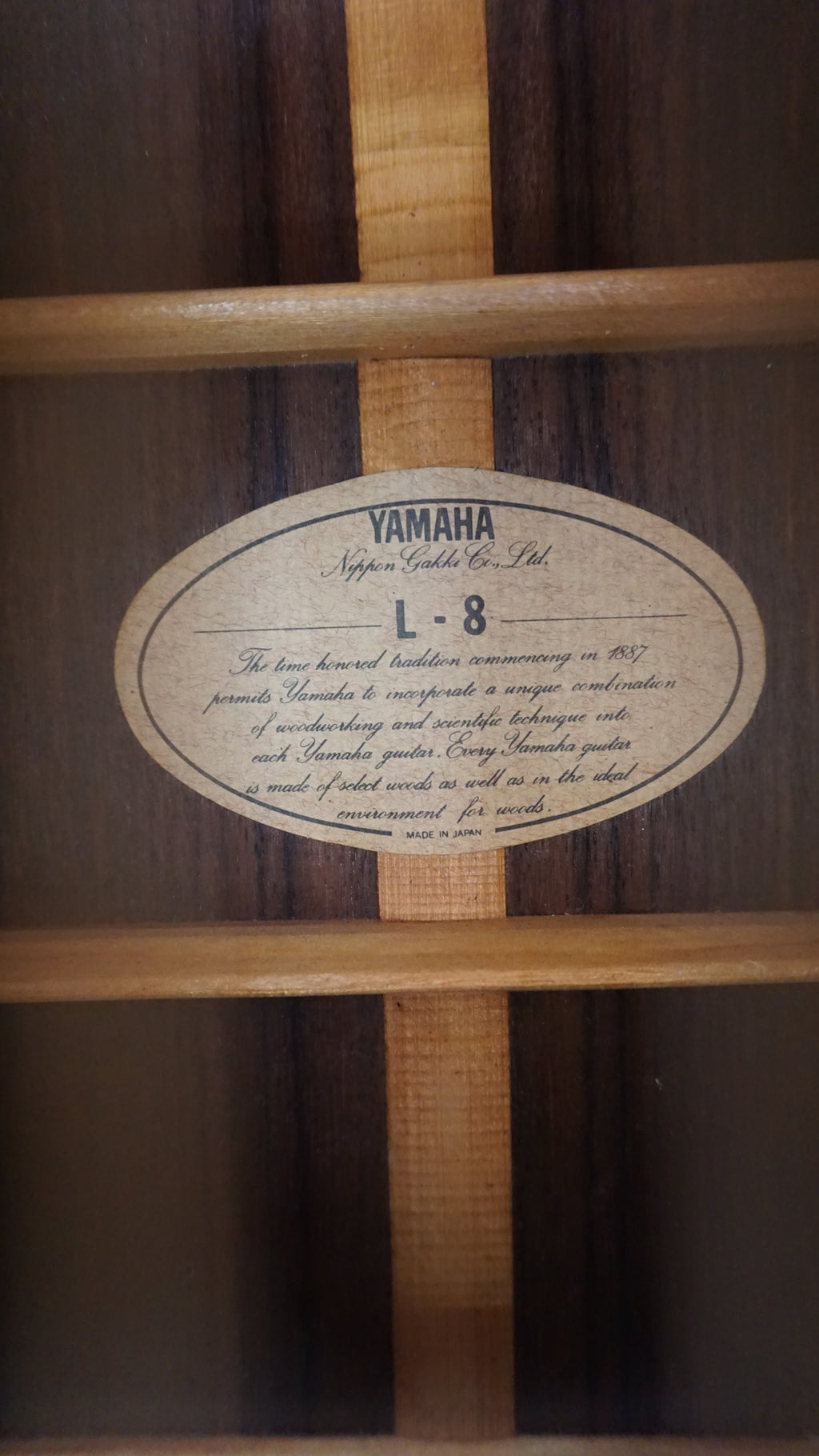 Yamaha L-8 Luxury Series Solid Wood Japan Acoustic w/ Hard Case