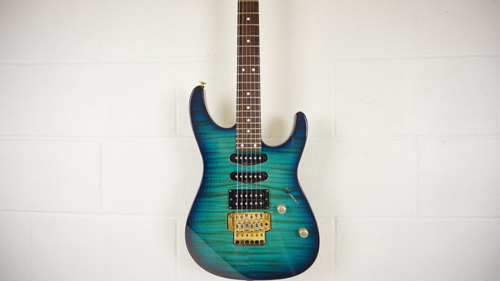 1995 Charvel SD-50 Made in Japan Trans Blue Burst HSS Electric Guitar