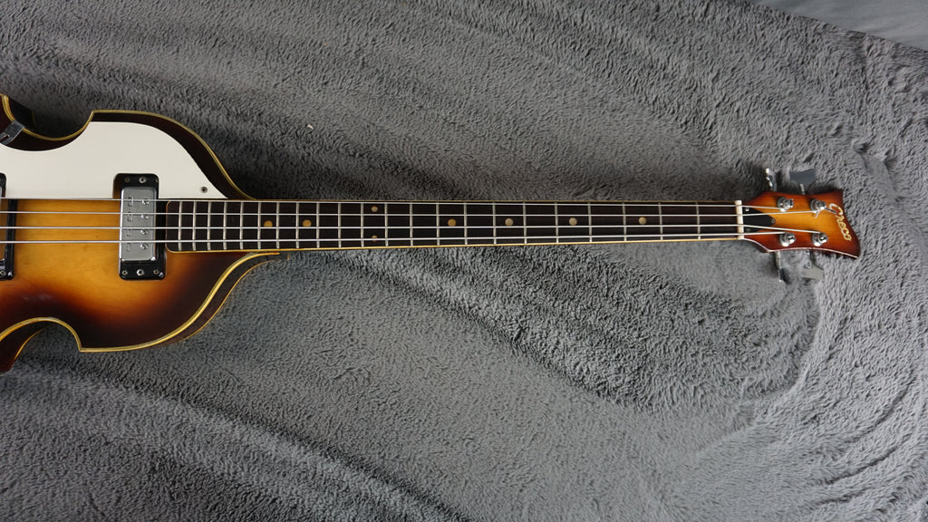 Greco Violin Bass Vintage - Sunburst Semi-Hollow Lefty