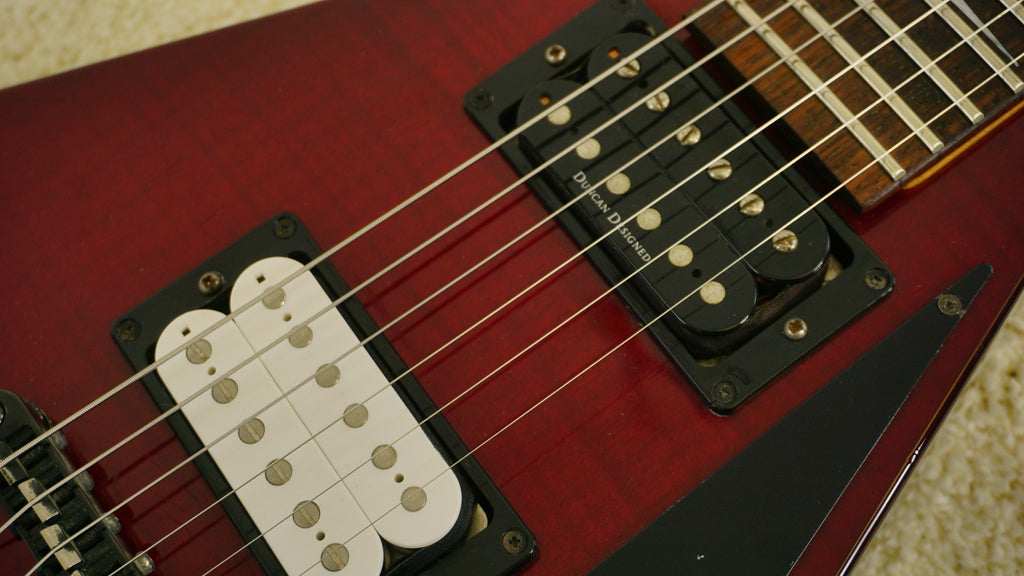 1998 Grover Jackson RR-CU50Q Rhoads Transparent Red Quilt MIJ w/ Jackson Hard Case
