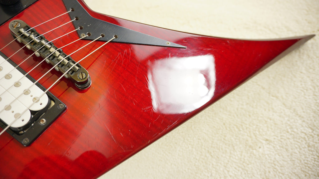 1998 Grover Jackson RR-CU50Q Rhoads Transparent Red Quilt MIJ w/ Jackson Hard Case