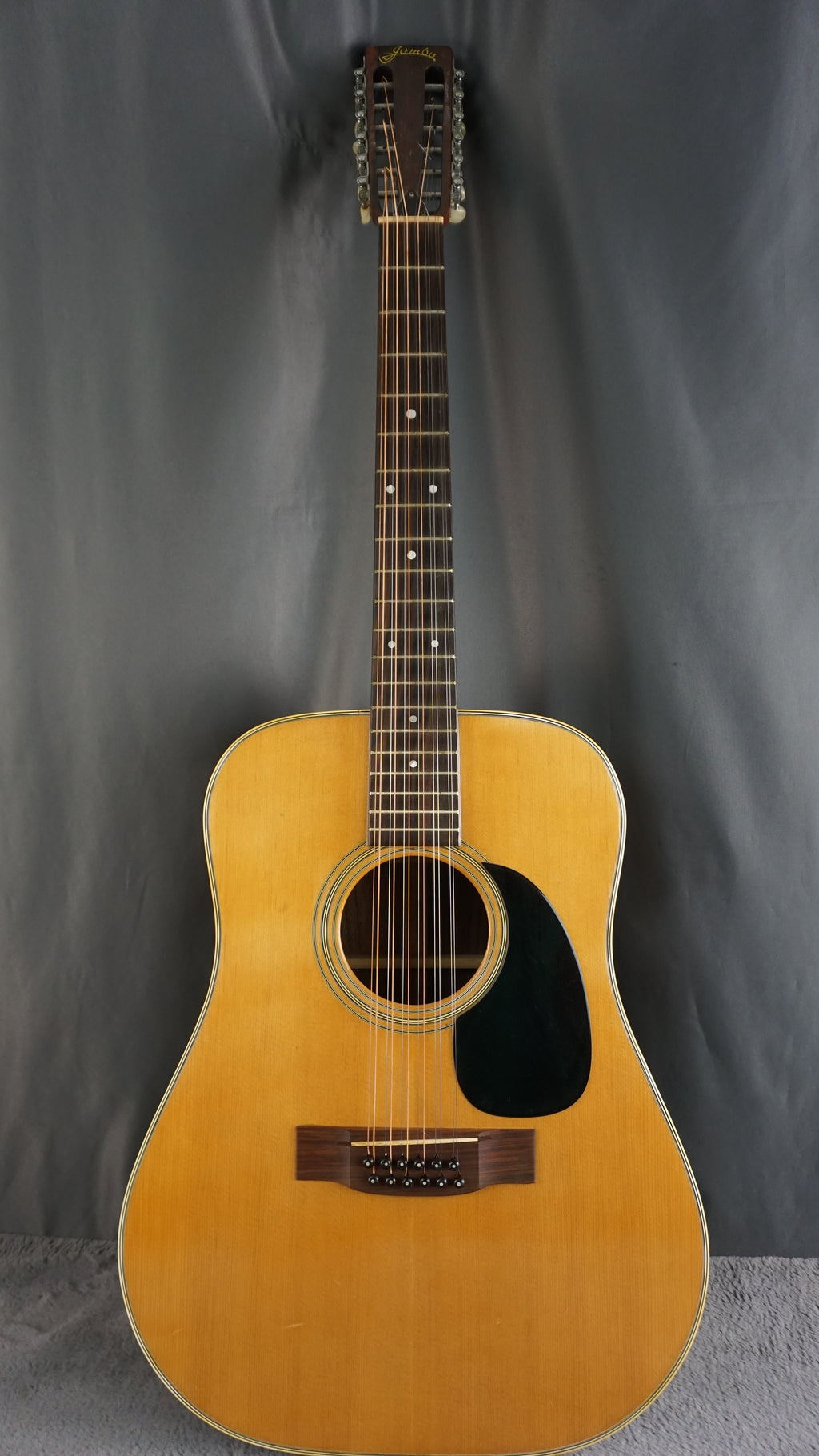 Vintage Jumbo 12-String Acoustic Guitar Japan Made w/ Hard Case